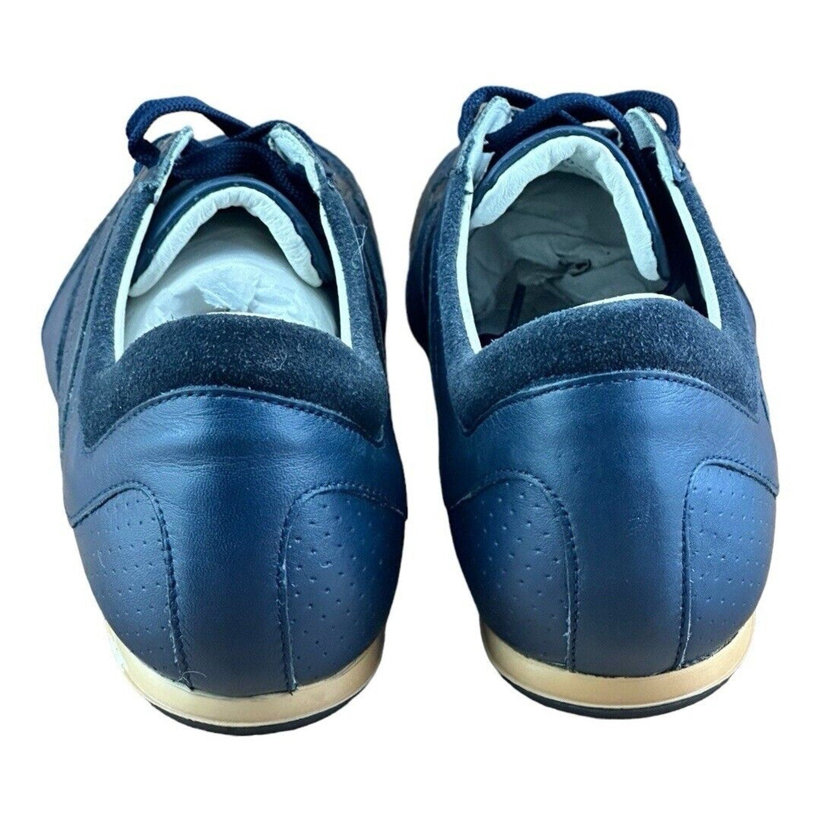 Bikkembergs Leather Sneakers Size 10 US| 40 EU Navy blue shoes - Azini