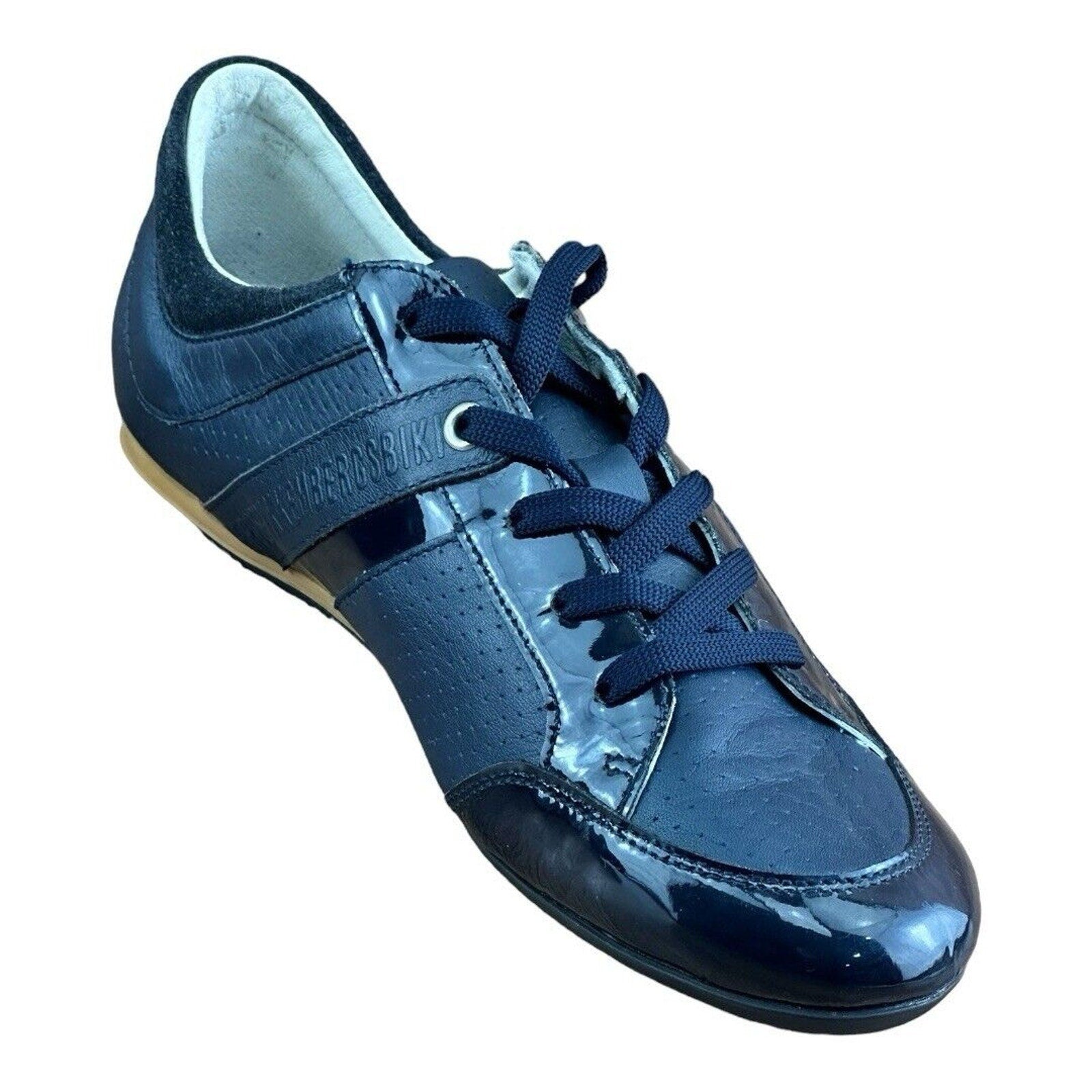 Bikkembergs Leather Sneakers Size 10 US| 40 EU Navy blue shoes - Azini