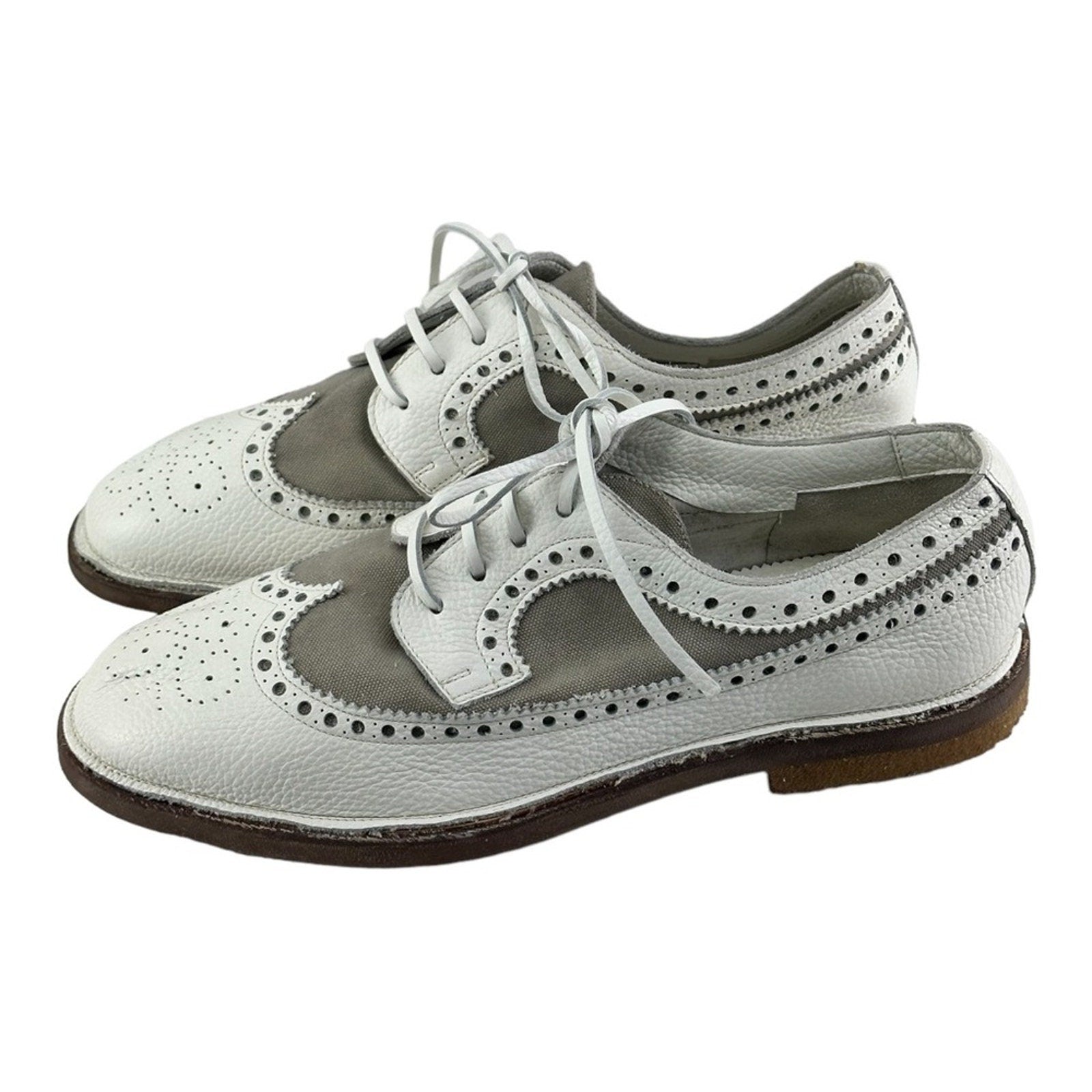 ALEXANDER HOTTO Designer Shoes Men’s Italian   White Oxfords size US 9 - Azini