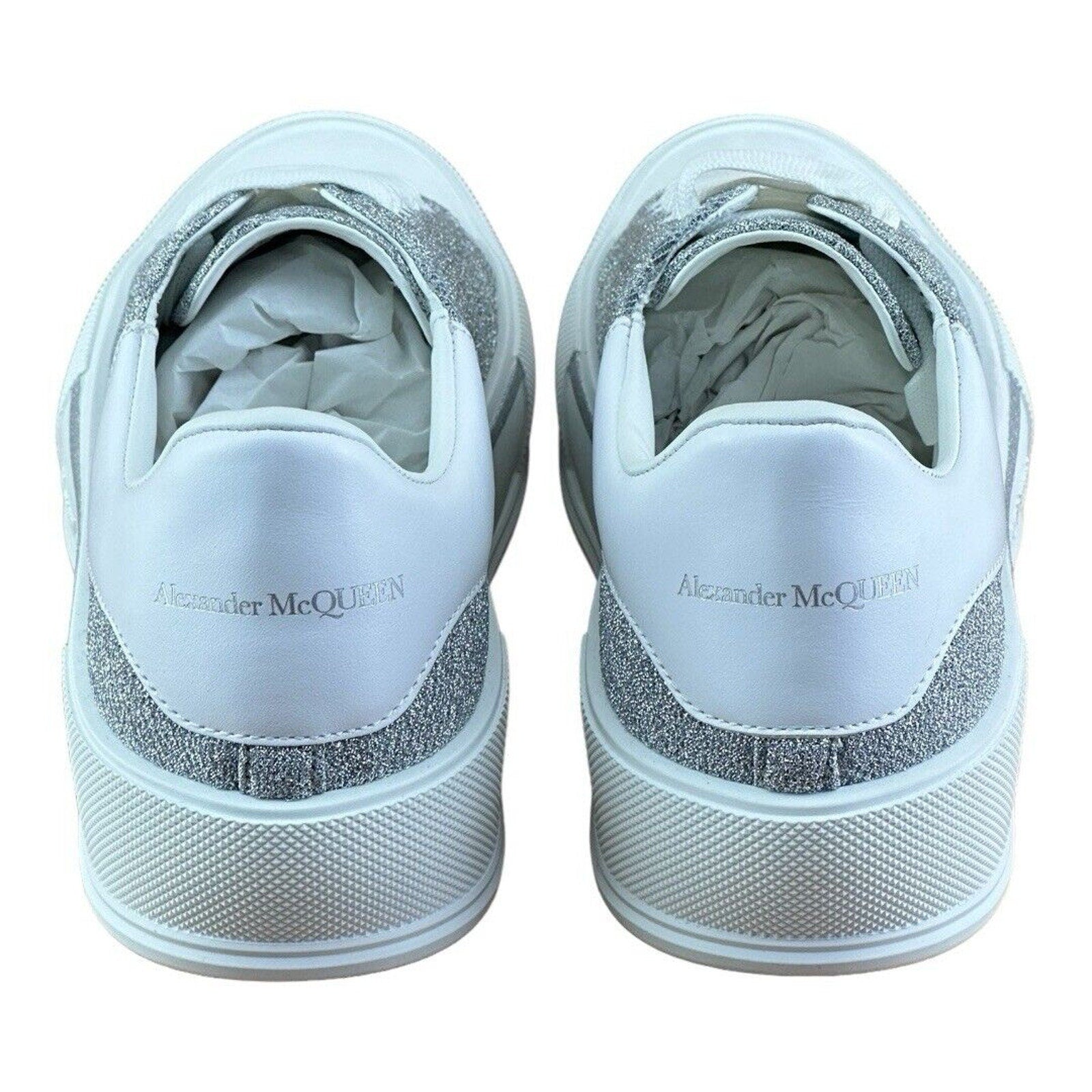 Alexander McQueen Men’s Deck Plimsol Sneakers Size 9 US /42 EU White Silver - Azini