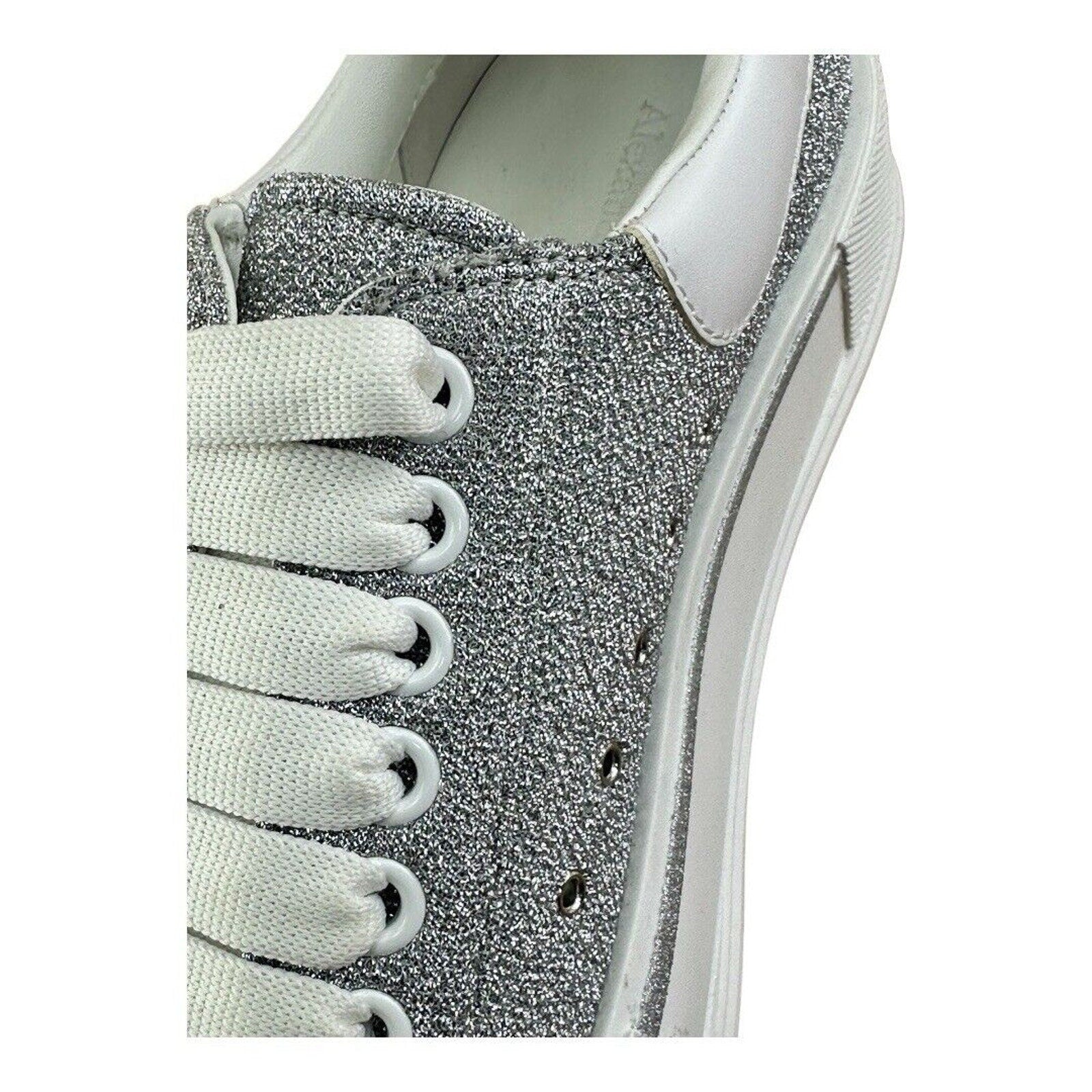 Alexander McQueen Men’s Deck Plimsol Sneakers Size 9 US /42 EU White Silver - Azini